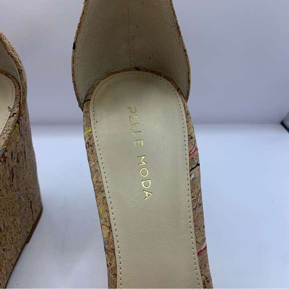 PELLE MODA NISHA wedge sandals ankle strap size 9.5M - Picture 3 of 9